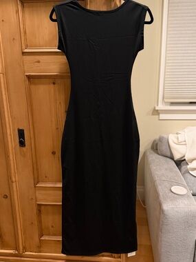 Bathing suit coverup Black Sleeveless Bodycon Midi Dress